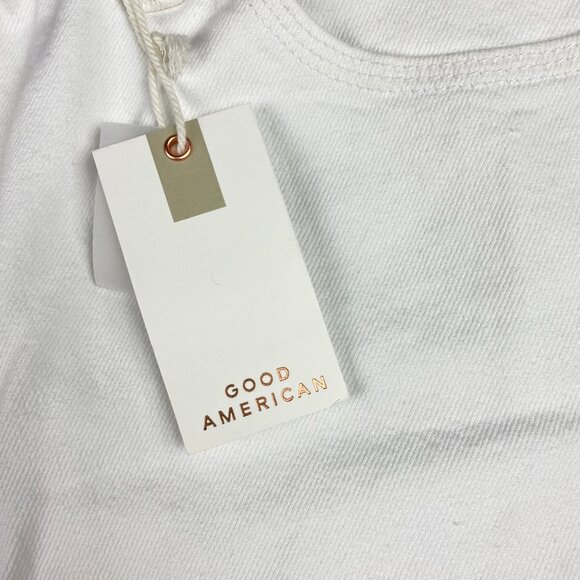 NWT Good American Jeans Women's Size 20 Good '90s Duster Natural Fray White - Picture 6 of 16